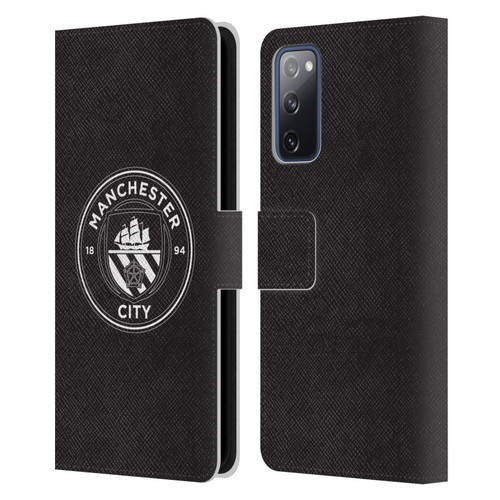 Manchester City Man City FC Badge Black White Mono Leather Book Wallet Case Cover For Samsung Galaxy S20 FE / 5G