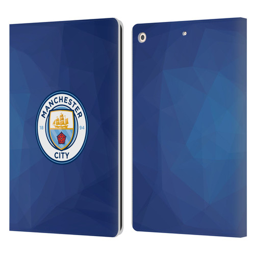 Manchester City Man City FC Badge Geometric Obsidian Full Colour Leather Book Wallet Case Cover For Apple iPad 10.2 2019/2020/2021