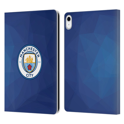 Manchester City Man City FC Badge Geometric Obsidian Full Colour Leather Book Wallet Case Cover For Apple iPad 10.9 (2022)