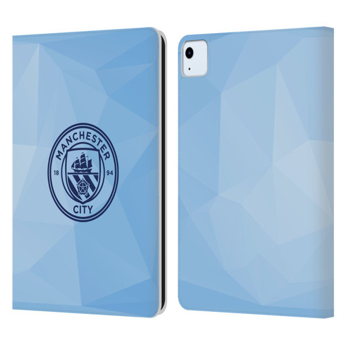 Manchester City Man City FC Badge Geometric Blue Obsidian Mono Leather Book Wallet Case Cover For Apple iPad Air 11 2020/2022/2024