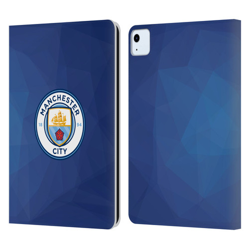 Manchester City Man City FC Badge Geometric Obsidian Full Colour Leather Book Wallet Case Cover For Apple iPad Air 11 2020/2022/2024