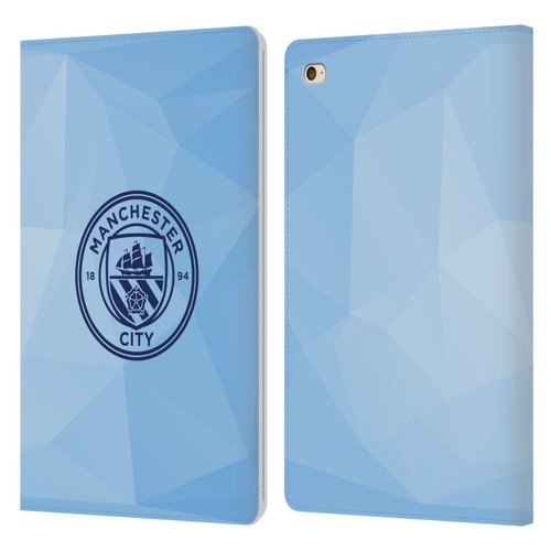 Manchester City Man City FC Badge Geometric Blue Obsidian Mono Leather Book Wallet Case Cover For Apple iPad mini 4