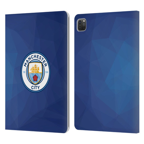 Manchester City Man City FC Badge Geometric Obsidian Full Colour Leather Book Wallet Case Cover For Apple iPad Pro 11 2020 / 2021 / 2022