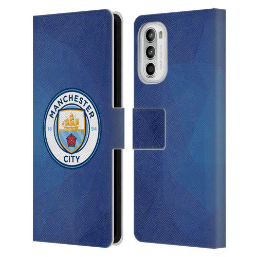 Manchester City Man City FC Badge Geometric Obsidian Full Colour Leather Book Wallet Case Cover For Motorola Moto G52