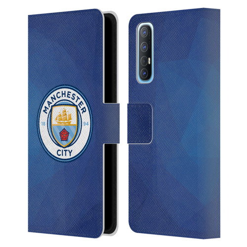 Manchester City Man City FC Badge Geometric Obsidian Full Colour Leather Book Wallet Case Cover For OPPO Find X2 Neo 5G