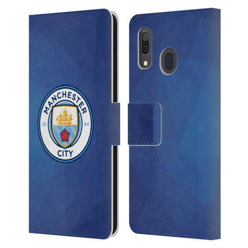 Manchester City Man City FC Badge Geometric Obsidian Full Colour Leather Book Wallet Case Cover For Samsung Galaxy A33 5G (2022)