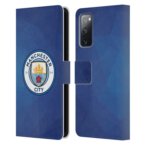 Manchester City Man City FC Badge Geometric Obsidian Full Colour Leather Book Wallet Case Cover For Samsung Galaxy S20 FE / 5G