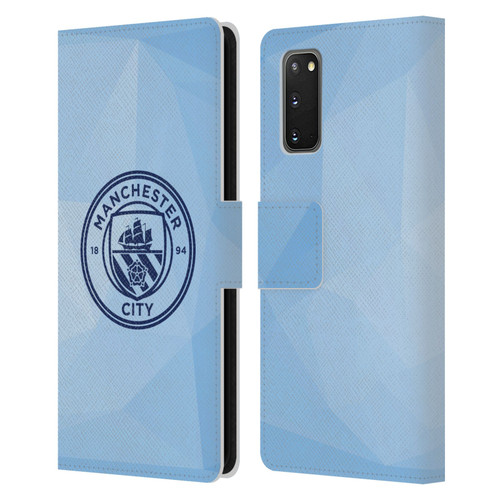 Manchester City Man City FC Badge Geometric Blue Obsidian Mono Leather Book Wallet Case Cover For Samsung Galaxy S20 / S20 5G