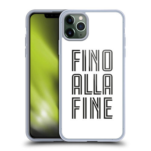Juventus Football Club Type Fino Alla Fine White Soft Gel Case for Apple iPhone 11 Pro Max