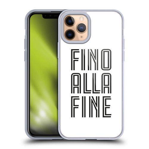 Juventus Football Club Type Fino Alla Fine White Soft Gel Case for Apple iPhone 11 Pro