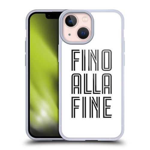 Juventus Football Club Type Fino Alla Fine White Soft Gel Case for Apple iPhone 13 Mini