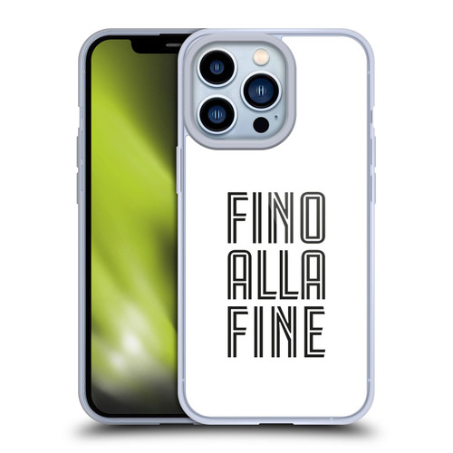 Juventus Football Club Type Fino Alla Fine White Soft Gel Case for Apple iPhone 13 Pro