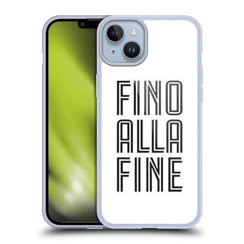 Juventus Football Club Type Fino Alla Fine White Soft Gel Case for Apple iPhone 14 Plus