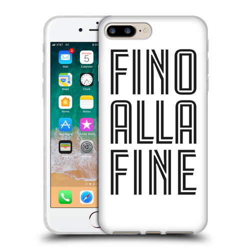 Juventus Football Club Type Fino Alla Fine White Soft Gel Case for Apple iPhone 7 Plus / iPhone 8 Plus