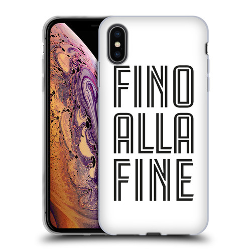 Juventus Football Club Type Fino Alla Fine White Soft Gel Case for Apple iPhone XS Max