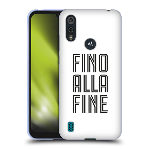Juventus Football Club Type Fino Alla Fine White Soft Gel Case for Motorola Moto E6s (2020)