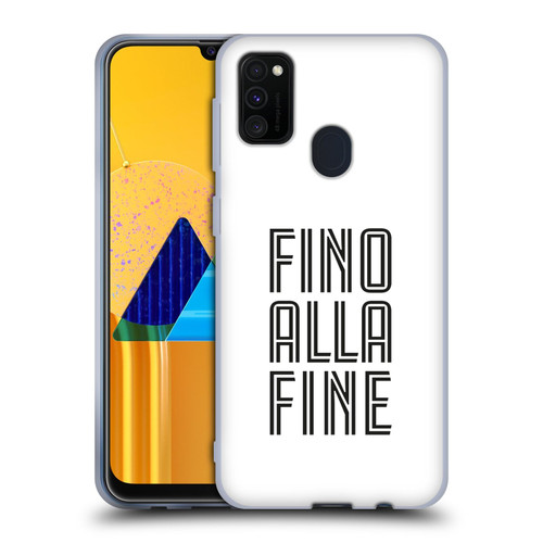 Juventus Football Club Type Fino Alla Fine White Soft Gel Case for Samsung Galaxy M30s (2019)/M21 (2020)