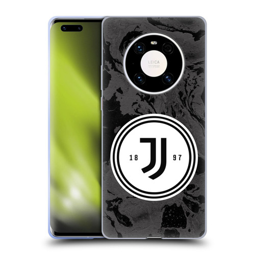 Juventus Football Club Art Monochrome Marble Logo Soft Gel Case for Huawei Mate 40 Pro 5G