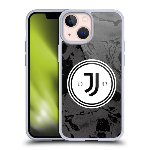 Juventus Football Club Art Monochrome Marble Logo Soft Gel Case for Apple iPhone 13 Mini