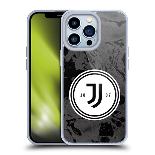 Juventus Football Club Art Monochrome Marble Logo Soft Gel Case for Apple iPhone 13 Pro