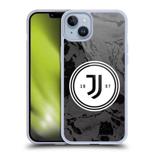 Juventus Football Club Art Monochrome Marble Logo Soft Gel Case for Apple iPhone 14 Plus