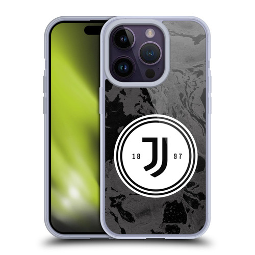Juventus Football Club Art Monochrome Marble Logo Soft Gel Case for Apple iPhone 14 Pro