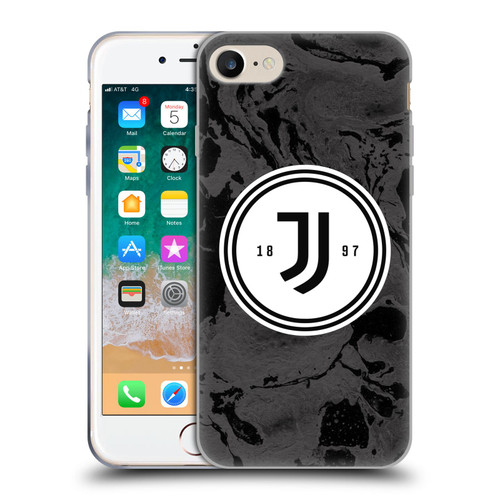 Juventus Football Club Art Monochrome Marble Logo Soft Gel Case for Apple iPhone 7 / 8 / SE 2020 & 2022