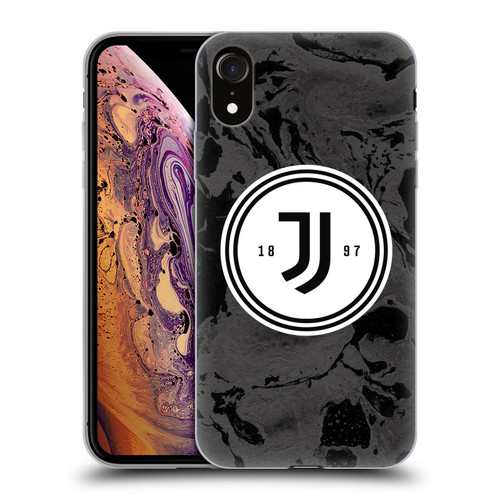 Juventus Football Club Art Monochrome Marble Logo Soft Gel Case for Apple iPhone XR