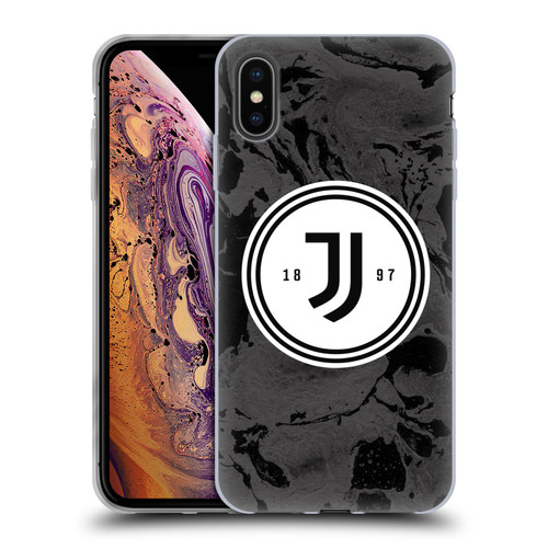 Juventus Football Club Art Monochrome Marble Logo Soft Gel Case for Apple iPhone XS Max