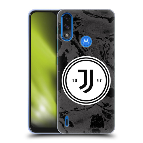 Juventus Football Club Art Monochrome Marble Logo Soft Gel Case for Motorola Moto E7 Power / Moto E7i Power