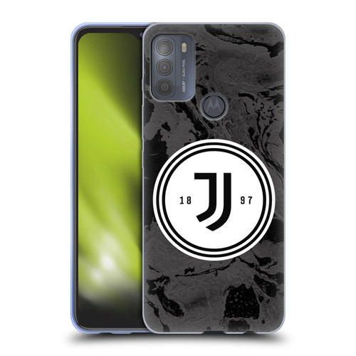 Juventus Football Club Art Monochrome Marble Logo Soft Gel Case for Motorola Moto G50