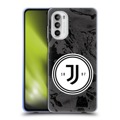 Juventus Football Club Art Monochrome Marble Logo Soft Gel Case for Motorola Moto G52