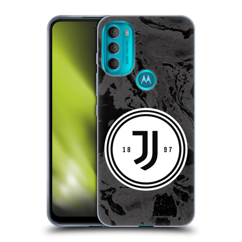 Juventus Football Club Art Monochrome Marble Logo Soft Gel Case for Motorola Moto G71 5G