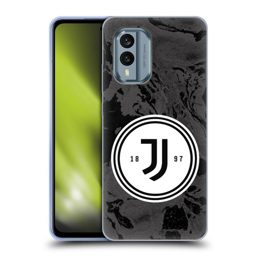 Juventus Football Club Art Monochrome Marble Logo Soft Gel Case for Nokia X30
