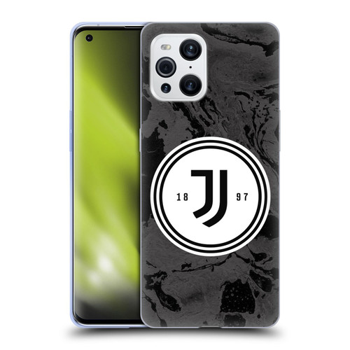 Juventus Football Club Art Monochrome Marble Logo Soft Gel Case for OPPO Find X3 / Pro