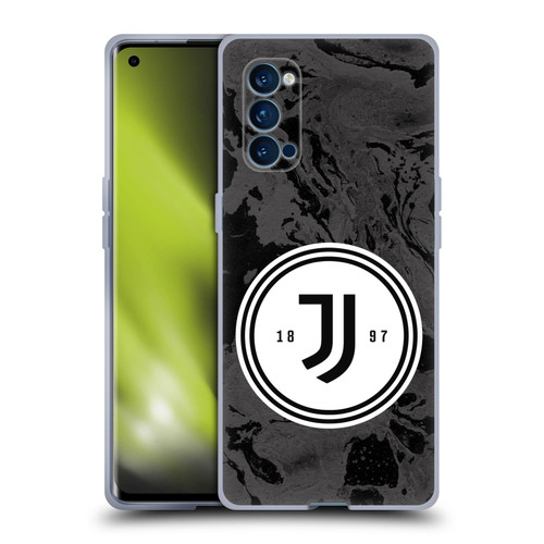 Juventus Football Club Art Monochrome Marble Logo Soft Gel Case for OPPO Reno 4 Pro 5G