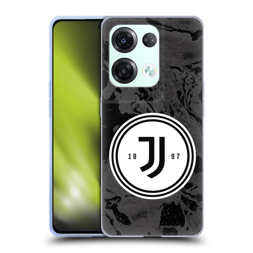 Juventus Football Club Art Monochrome Marble Logo Soft Gel Case for OPPO Reno8 Pro