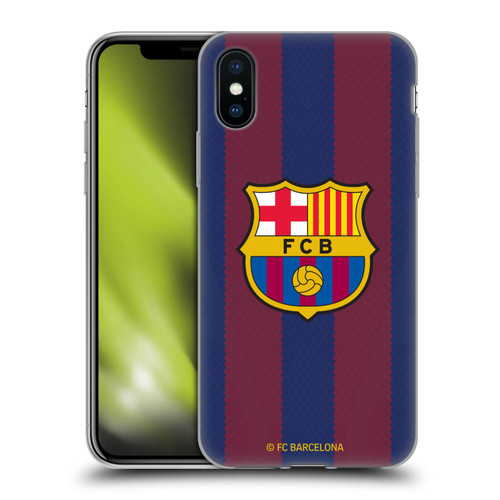 FC Barcelona 2023/24 Crest Kit Home Soft Gel Case for Apple iPhone X / iPhone XS