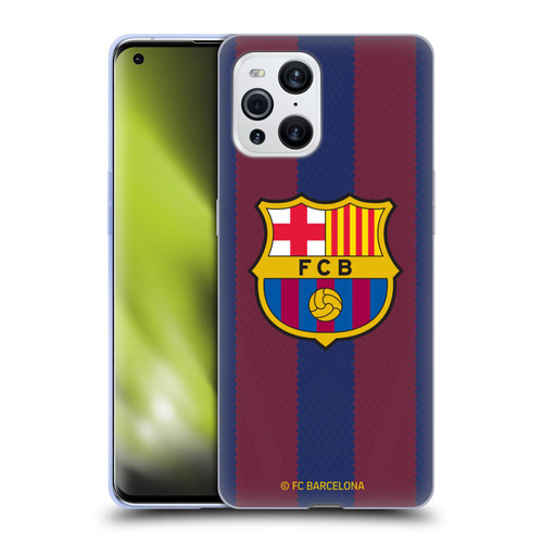 FC Barcelona 2023/24 Crest Kit Home Soft Gel Case for OPPO Find X3 / Pro