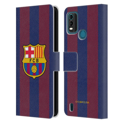 FC Barcelona 2023/24 Crest Kit Home Leather Book Wallet Case Cover For Nokia G11 Plus