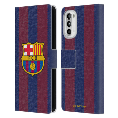 FC Barcelona 2023/24 Crest Kit Home Leather Book Wallet Case Cover For Motorola Moto G52