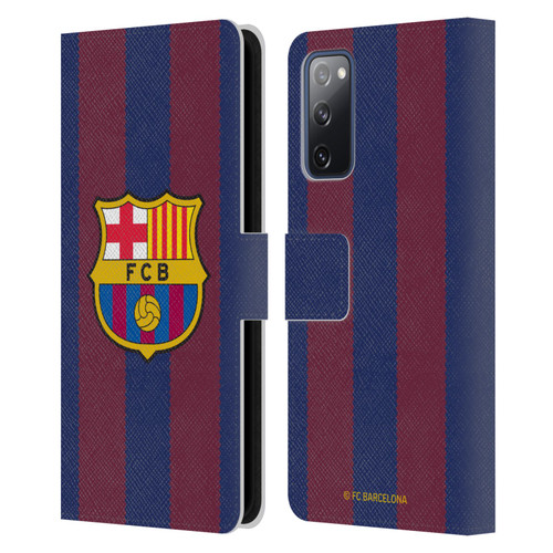 FC Barcelona 2023/24 Crest Kit Home Leather Book Wallet Case Cover For Samsung Galaxy S20 FE / 5G