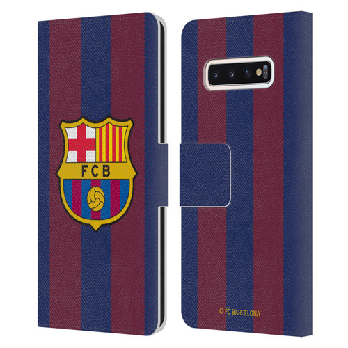 FC Barcelona 2023/24 Crest Kit Home Leather Book Wallet Case Cover For Samsung Galaxy S10