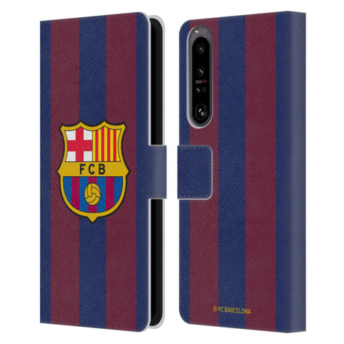 FC Barcelona 2023/24 Crest Kit Home Leather Book Wallet Case Cover For Sony Xperia 1 IV