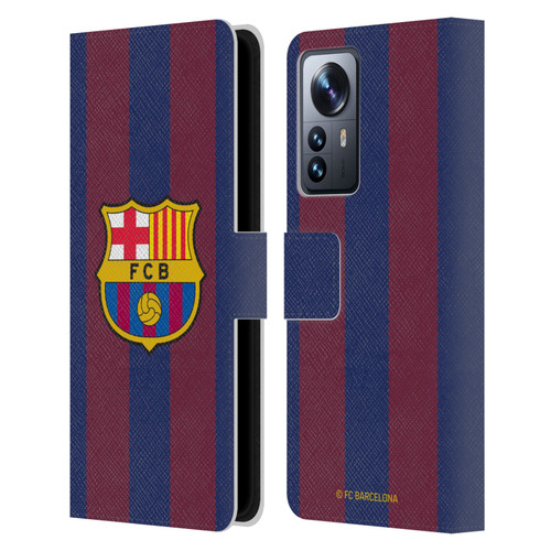 FC Barcelona 2023/24 Crest Kit Home Leather Book Wallet Case Cover For Xiaomi 12 Pro