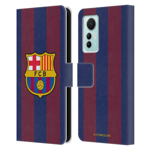 FC Barcelona 2023/24 Crest Kit Home Leather Book Wallet Case Cover For Xiaomi 12 Lite
