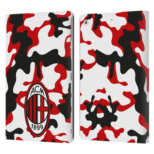 AC Milan Crest Patterns Camouflage Leather Book Wallet Case Cover For Apple iPad 10.2 2019/2020/2021