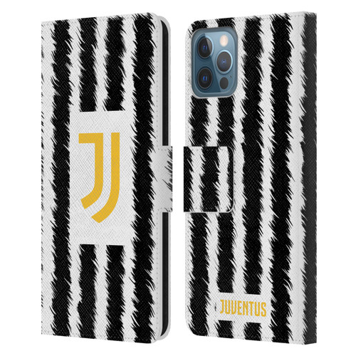 Juventus Football Club 2023/24 Match Kit Home Leather Book Wallet Case Cover For Apple iPhone 12 / iPhone 12 Pro