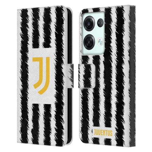 Juventus Football Club 2023/24 Match Kit Home Leather Book Wallet Case Cover For OPPO Reno8 Pro