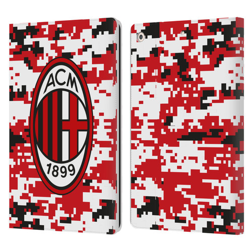 AC Milan Crest Patterns Digital Camouflage Leather Book Wallet Case Cover For Apple iPad 10.2 2019/2020/2021